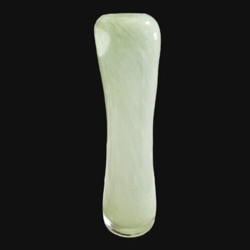 Amici Italian Hand Blown Art Glass Vase Light Green Rare 9.5"H Vintage Decor
